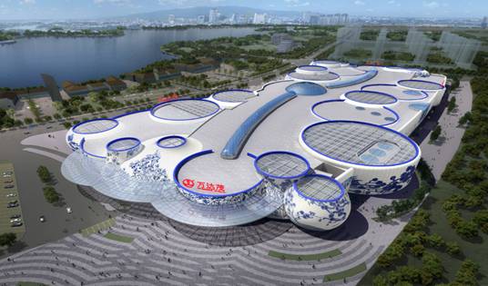 sunbet申搏打造全球首个青花瓷主题建筑幕墙的南昌万达茂商业中心震撼开业